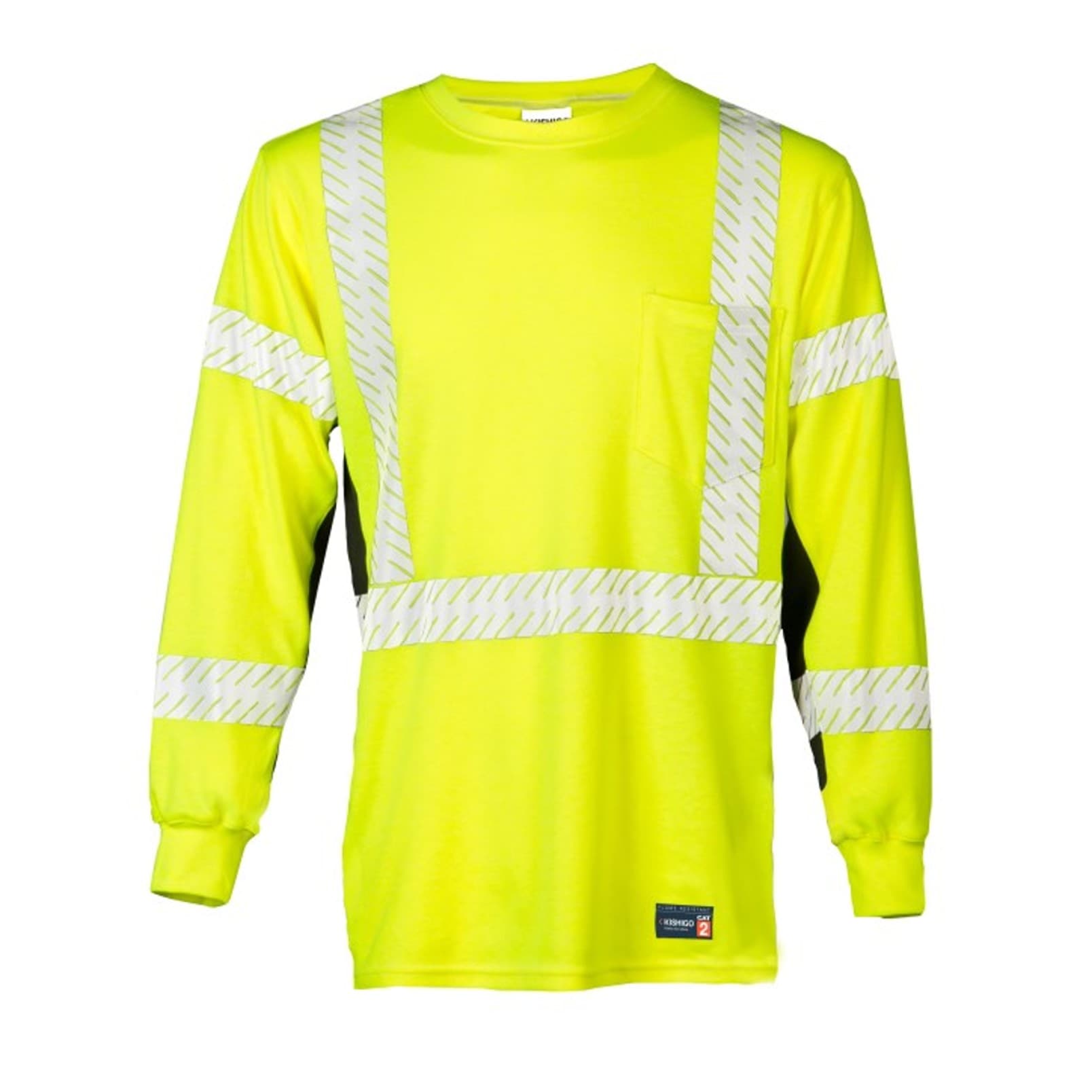 ML Kishigo Class 3 Hi-Vis FR Long Sleeve T-Shirt in Lime